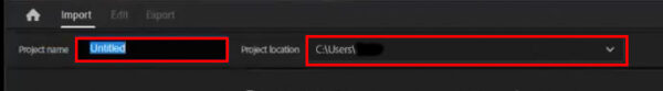 premiere pro project name location